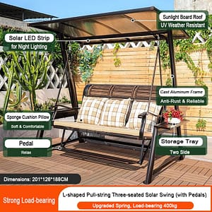 solar rocking chair with pedals