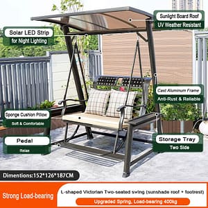 solar powered swing with footrest