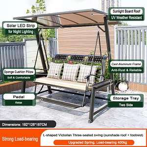 hanging chair outdoor with footrest