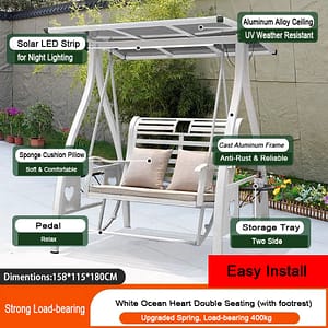 garden swing chair outdoor with footrest