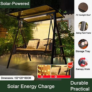 solar garden swing chair