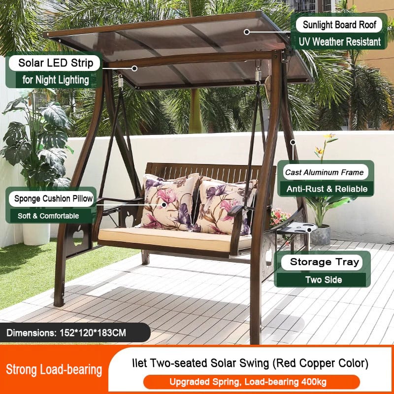 hanging swing chair with solar lights hanging swing chair with solar lights