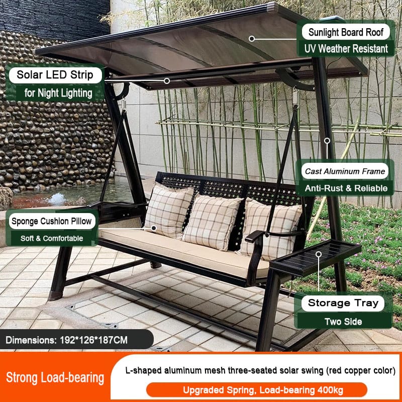 solar rocking chair red copper solar rocking chair red copper